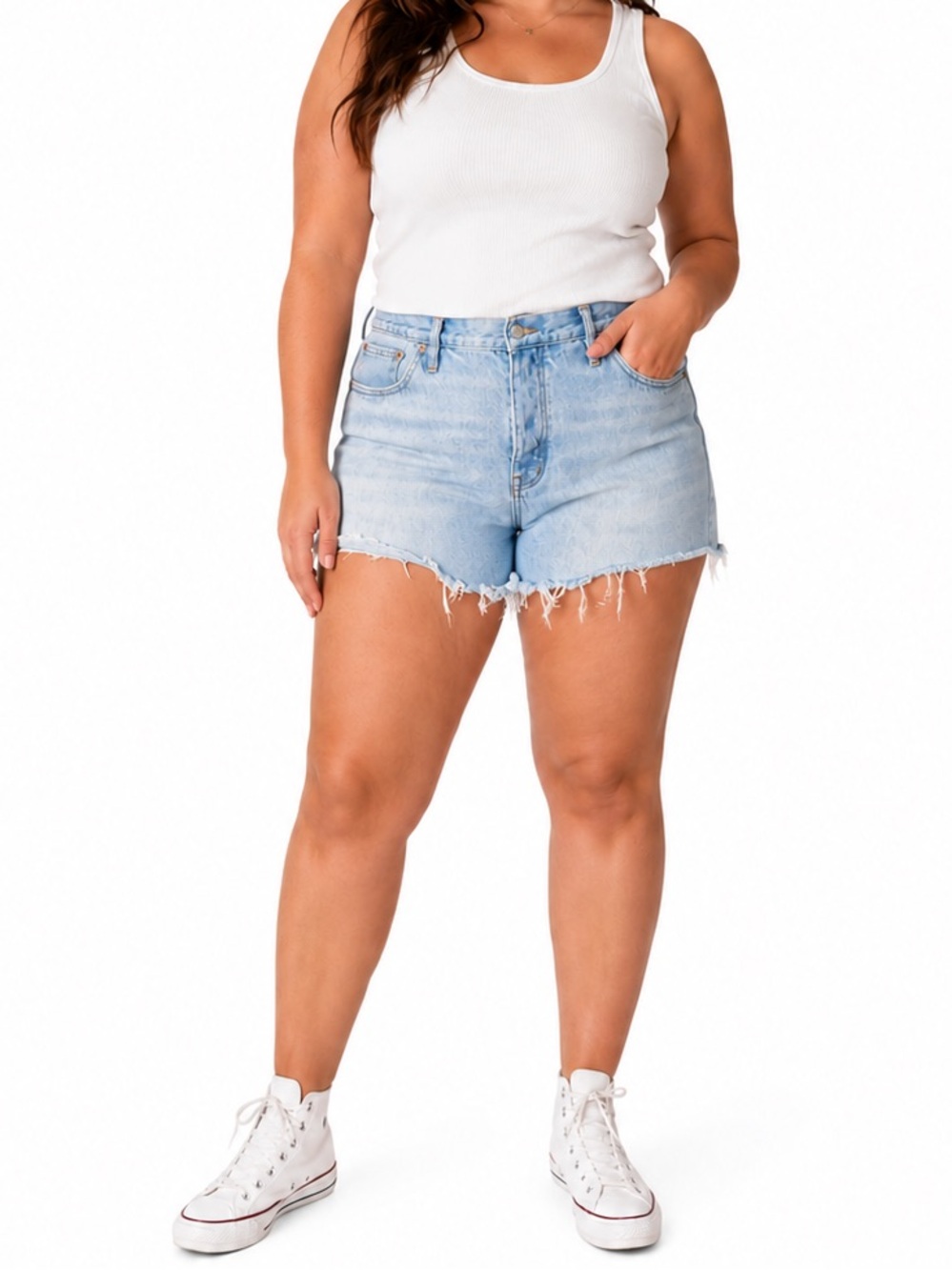 Madewell Relaxed Denim Cutoff Shorts Size 30 Light Wash 100% Cotton Raw Hem
